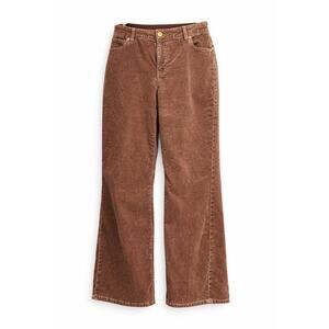 Cabi Brown Velvet Corduroy Pants Size 8 Wide Leg High Rise Boho Women’s